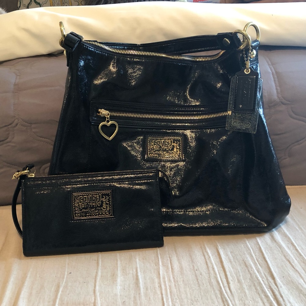 Coach Poppy Black Purse and wallet